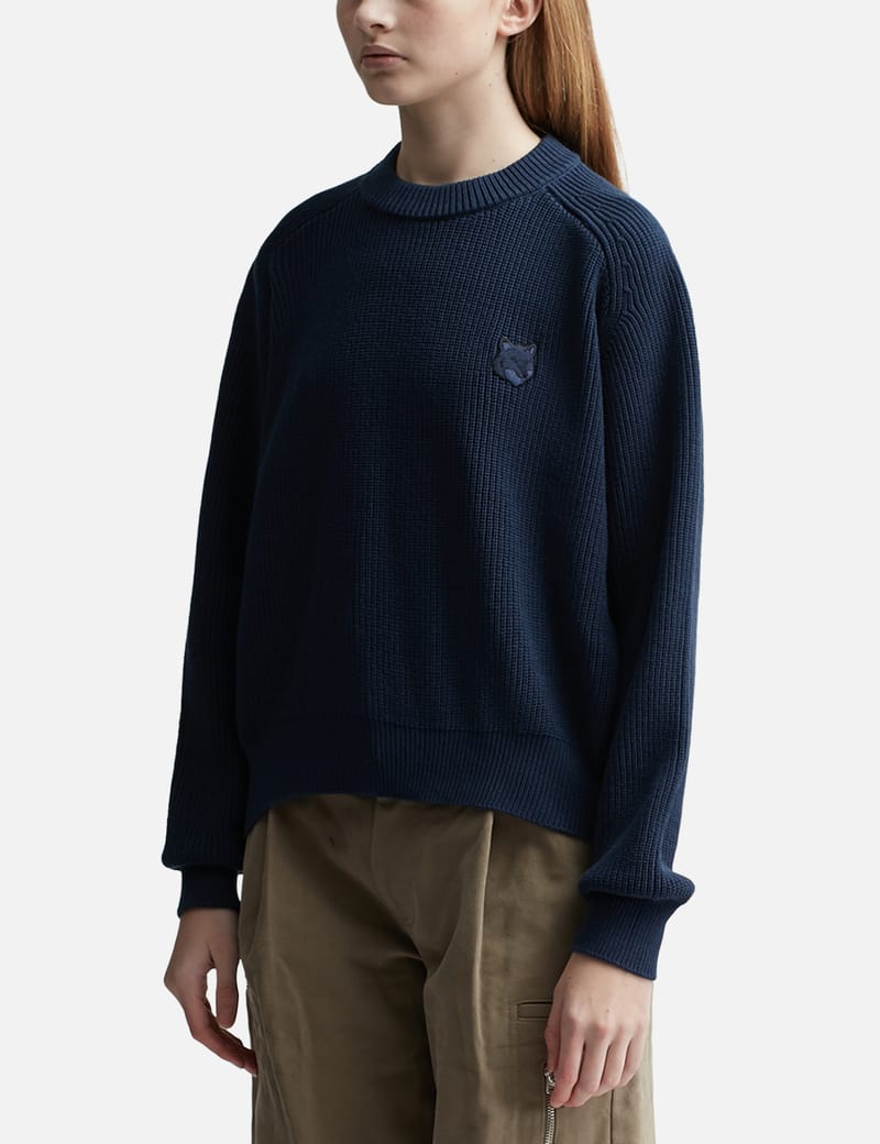 メゾンキツネ - Bold Fox Head Patch Comfort Ribbed Jumper | HBX