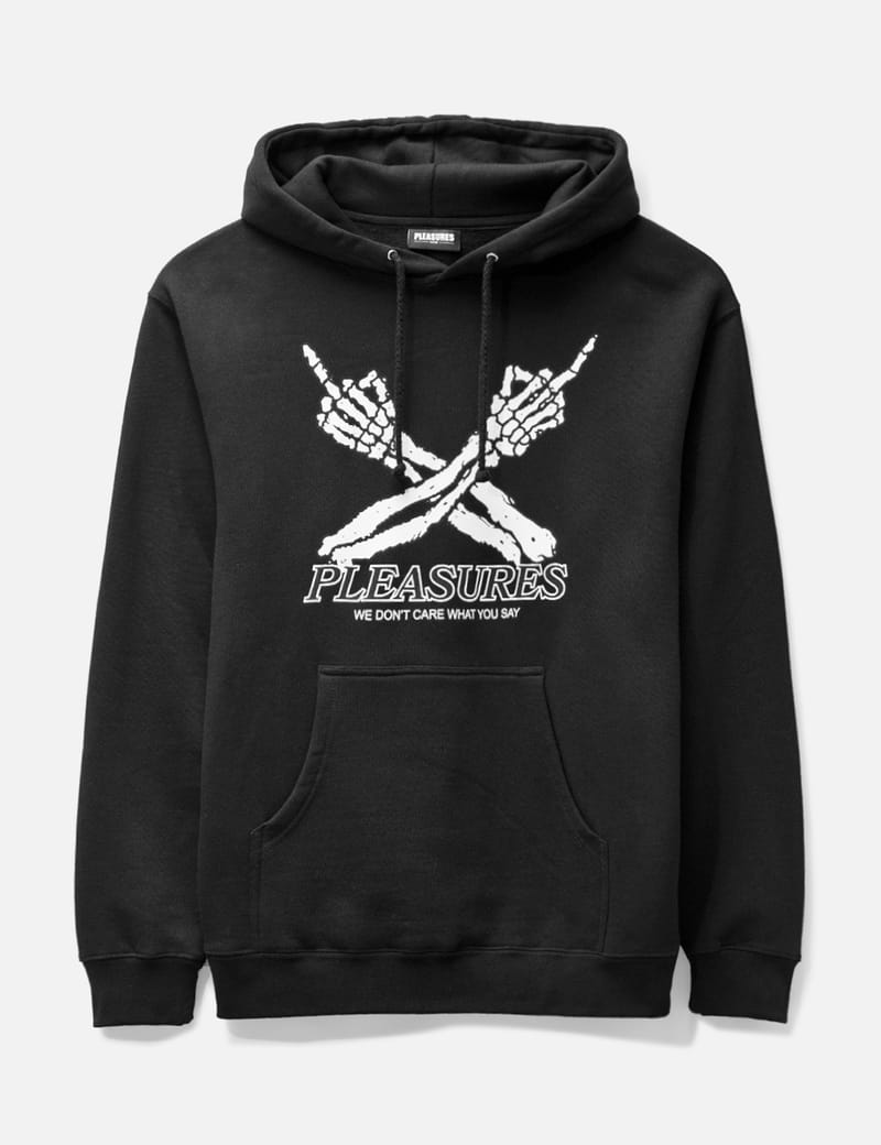 Pleasures - DON'T CARE HOODIE | HBX - Globally Curated Fashion and