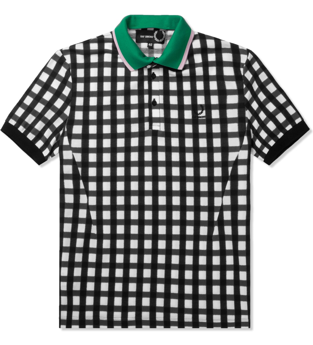 Fred Perry - Fred Perry x Raf Simons Black Gingham Fade Fred Perry ...