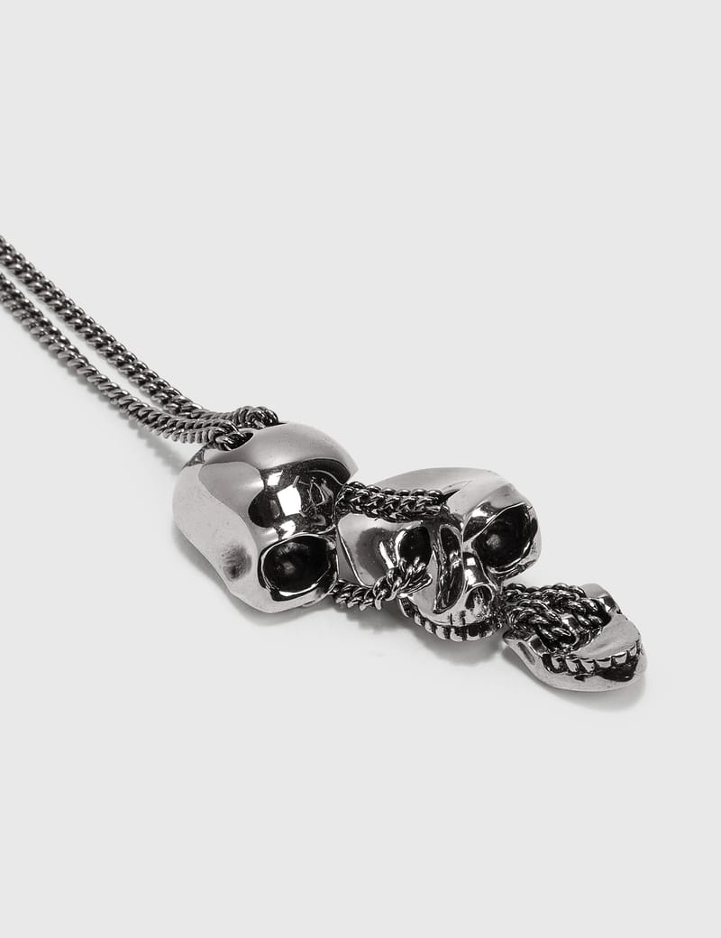 Alexander McQueen - Divided Skull Pendant Necklace | HBX