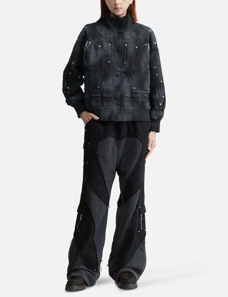 FINE CHAOS Waxed White Cargo Trousers - オーガニックコットン製