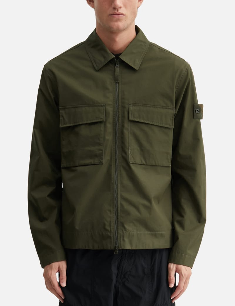 Stone Island - Organic Stretch Broken Twill Overshirt | HBX