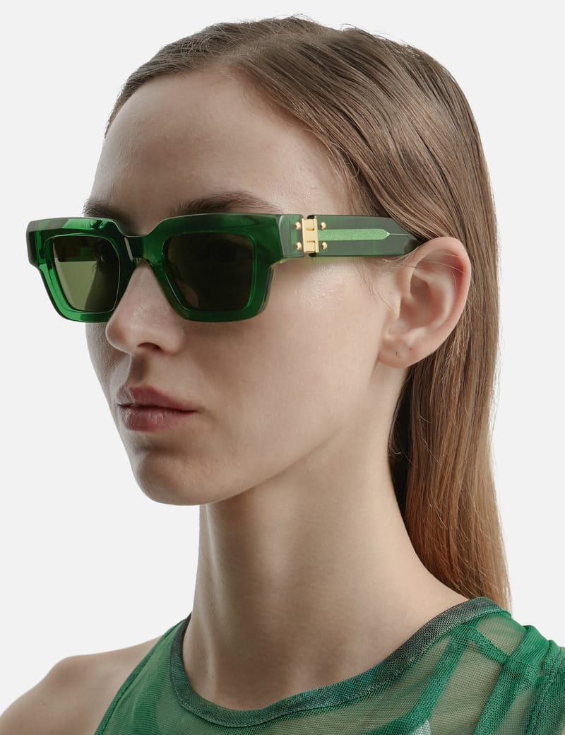 Green shop square sunglasses