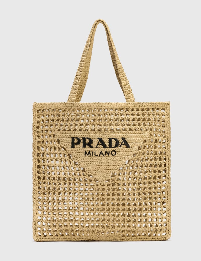 PRADA★ダブルミディアムストローバッグ PRADA☆ダブルミディアムストローバッグ