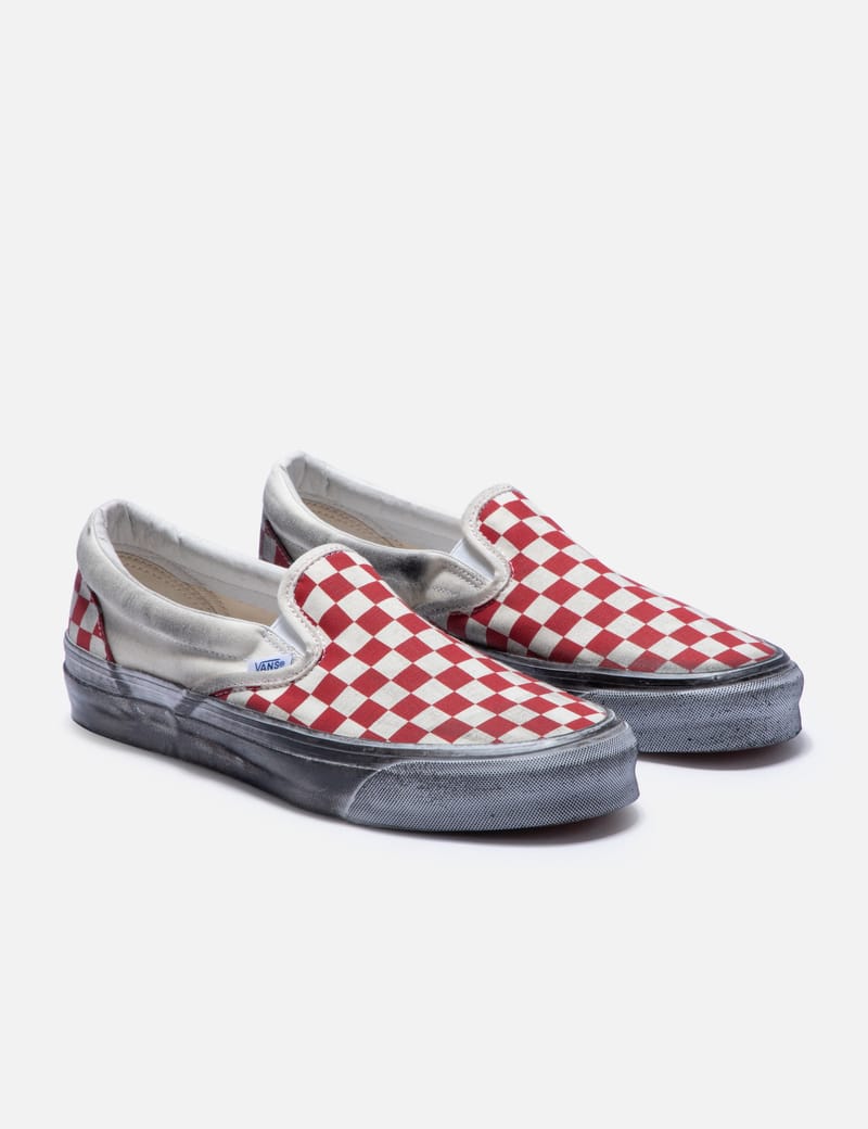 Mens checkered shops vans slip on