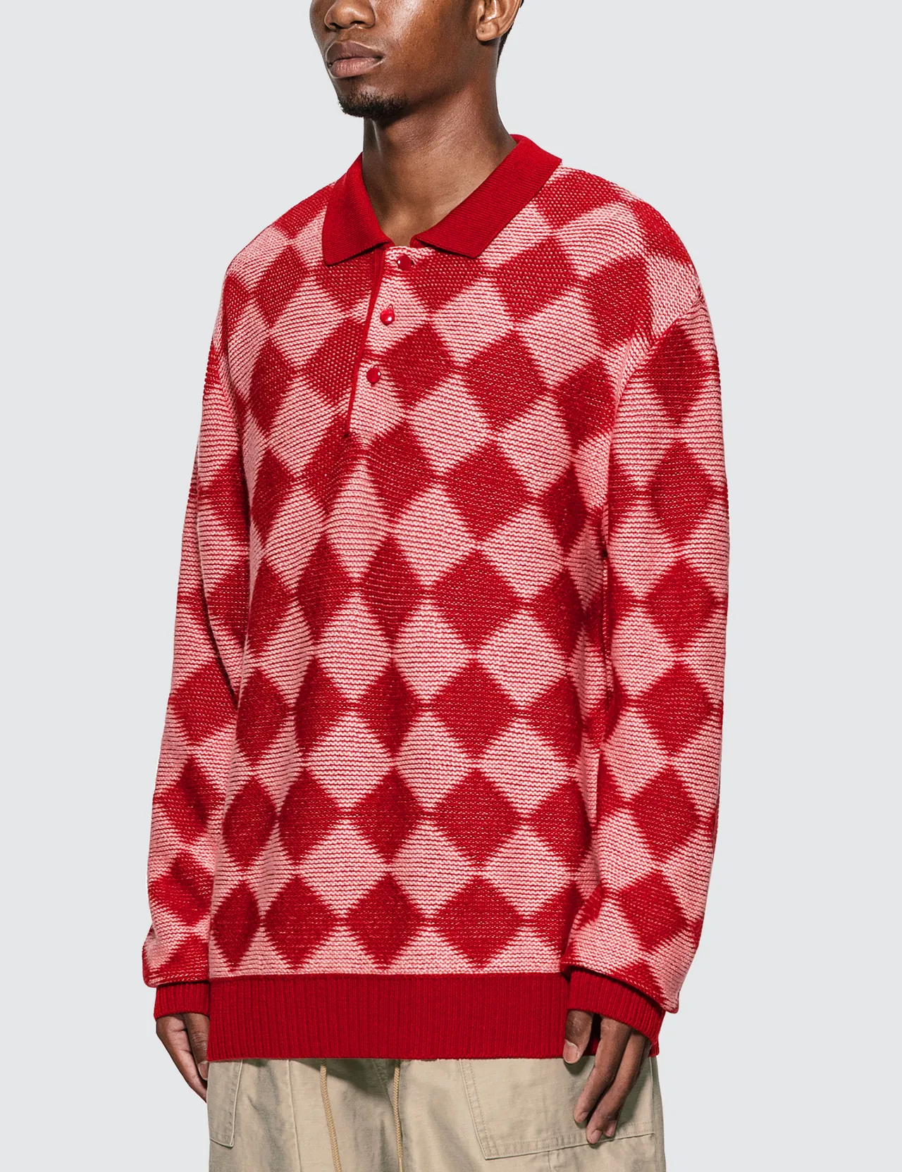 Needles - Checkered Polo Sweater | HBX - Globally Curated Fashion