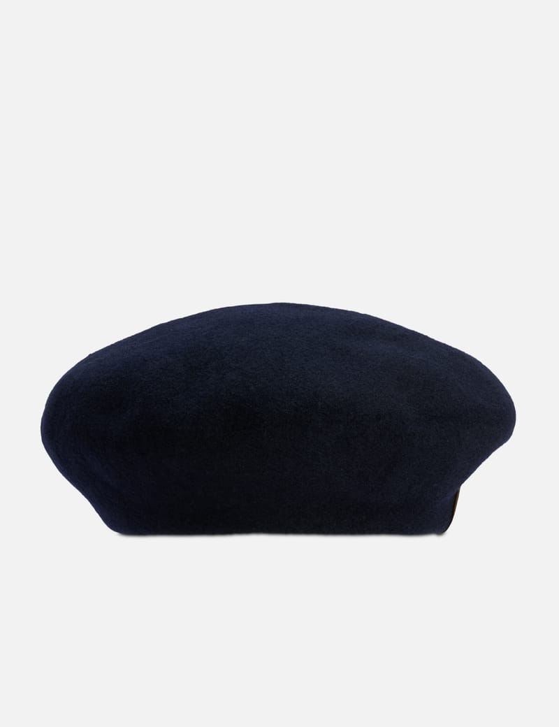 帽子 the hwdog&co beret Black THE H.W.DOG&CO. Beret - Oversized black wool beret with elastic