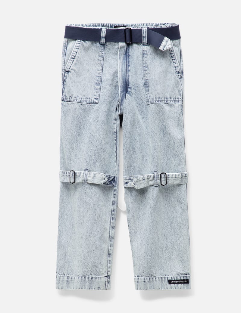 99%IS- - DENIM WASHED BONDAGE PANTS | HBX - Globally