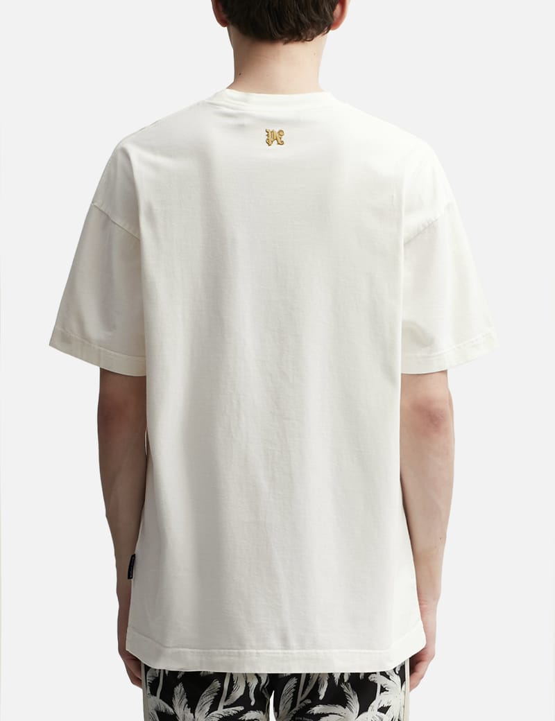 【Palm Angels】クロップド Tシャツ グリーン ホワイト Palm Angels - Palms & Skull Vintage T-shirt | HBX - Globally