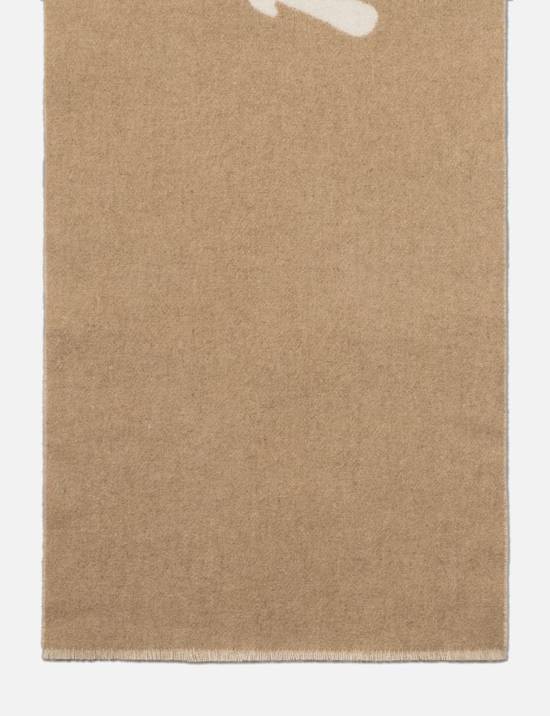 Maison Kitsuné Maison Kitsune Handwriting Scarf - Light camel wool