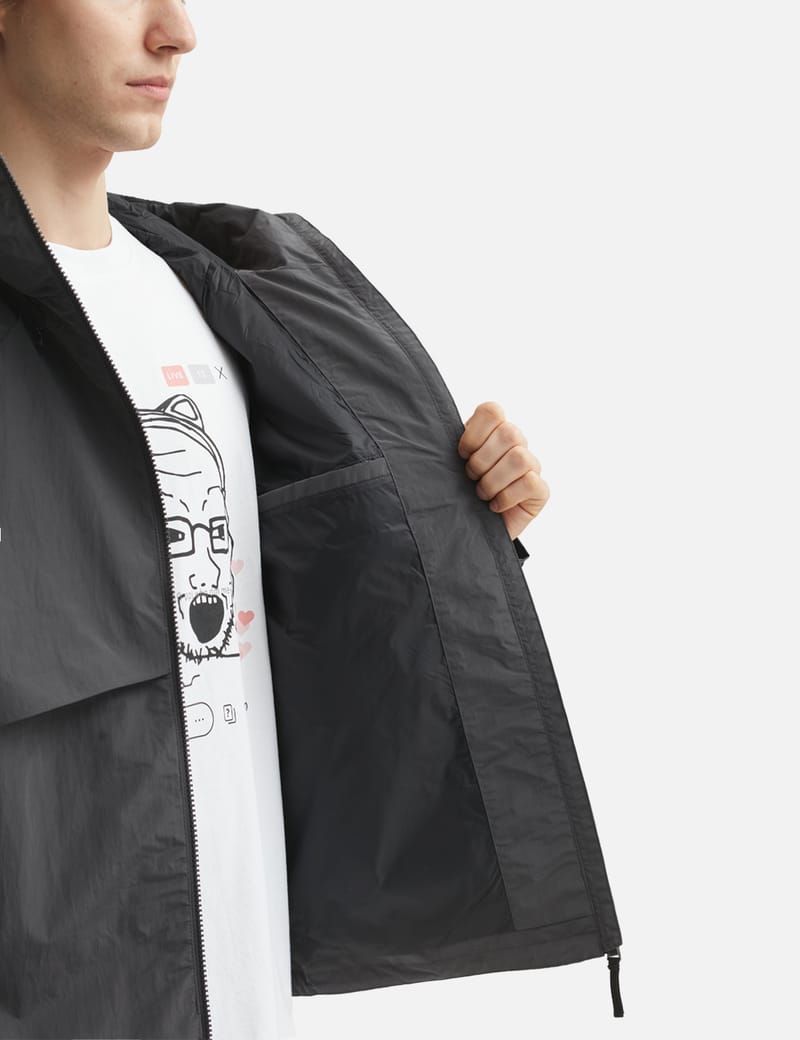 Dime Taffeta Windbreaker - Shiny nylon jacket with hood, zip