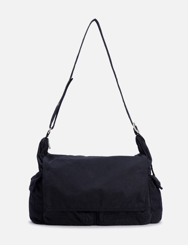 ERL Twill Cargo Shoulder Bag - Black cotton cargo bag in excellent