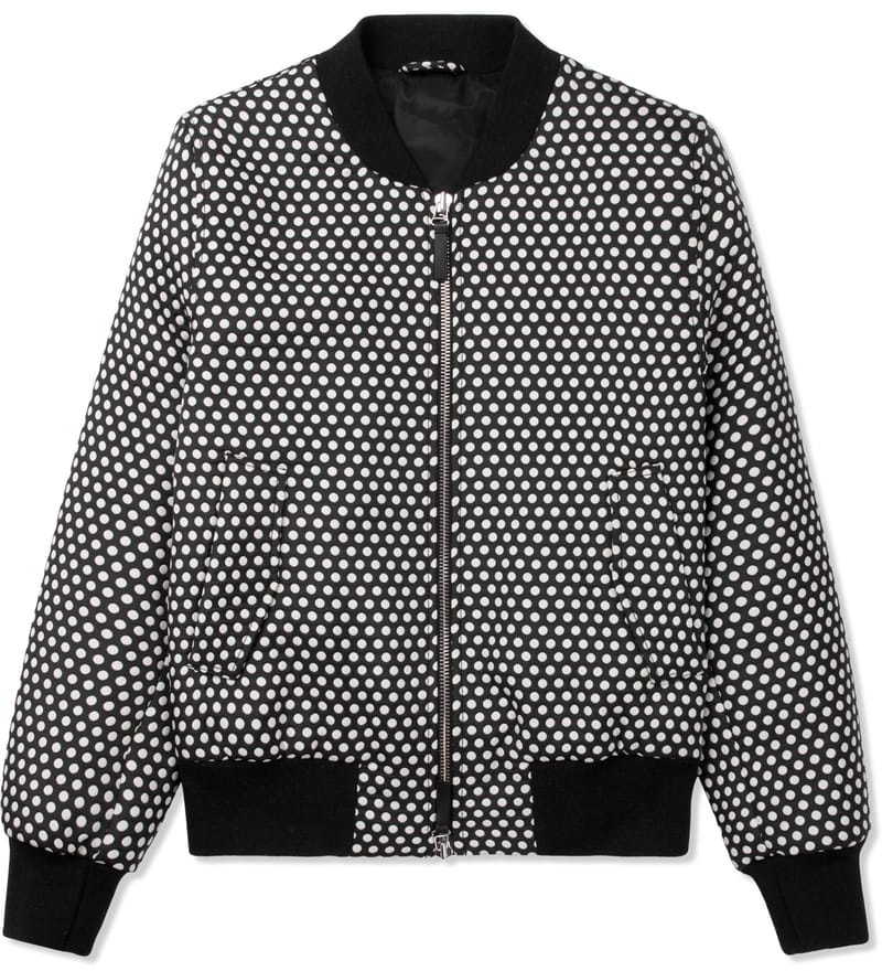 Ami - Black/White Polka Dot Bomber Jacket | HBX - Globally