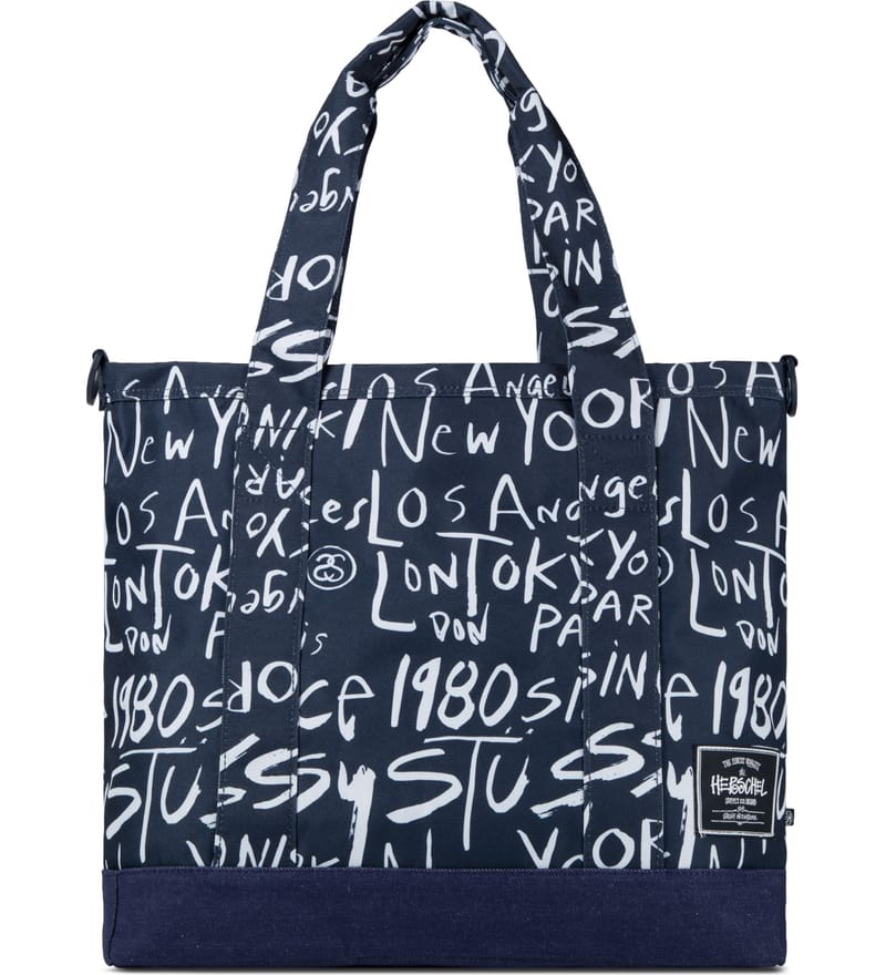 Stüssy - Navy Stussy x Herschel Supply Co. Cities Tote Bag