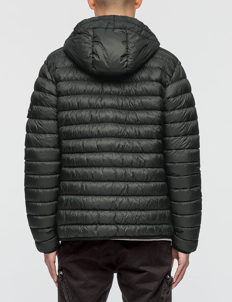 Stone Island - Garment Dyed Micro Yarn Hooded Down Jacket Stone Island - Garment Dyed Micro Yarn Hooded Down Jacket