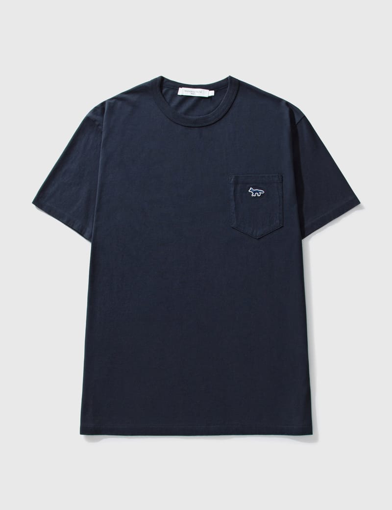 ★【MAISON KITSUNE】★Fox Patch Classic Pocket T-Shir.t★ TRICOLOR FOX PATCH CLASSIC POCKET TEE-SHIRT | Maison Kitsuné