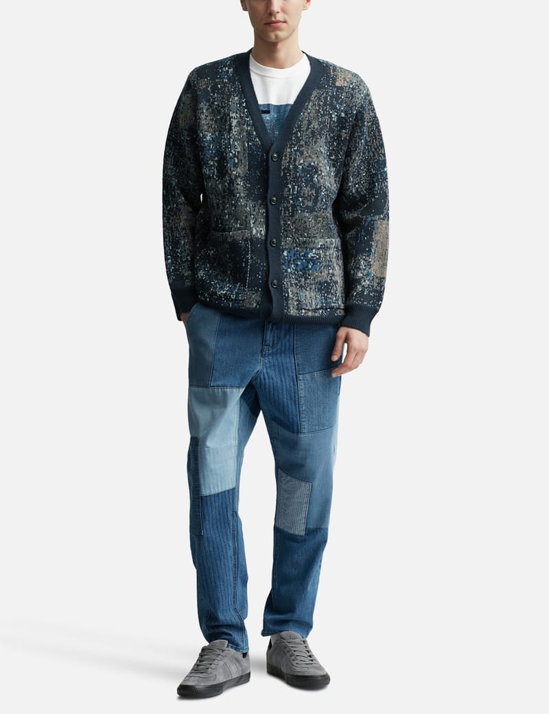 ☆BONE PAINT☆ boro cardigan 鬼フェード 'L' Damage Cotton Big Cardigan 羽織り｜皇治プロデュースブランド