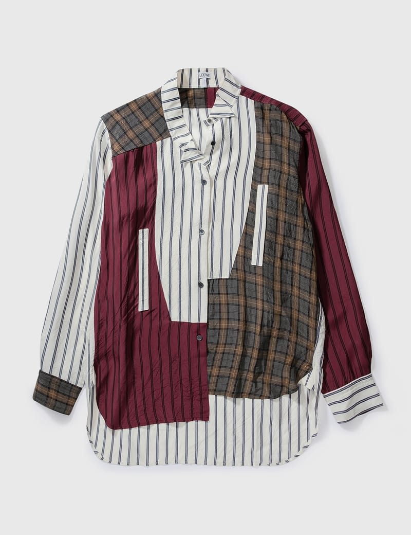 Loewe - Viscose Stripe Patchwork Shirt | HBX - Globally Curated