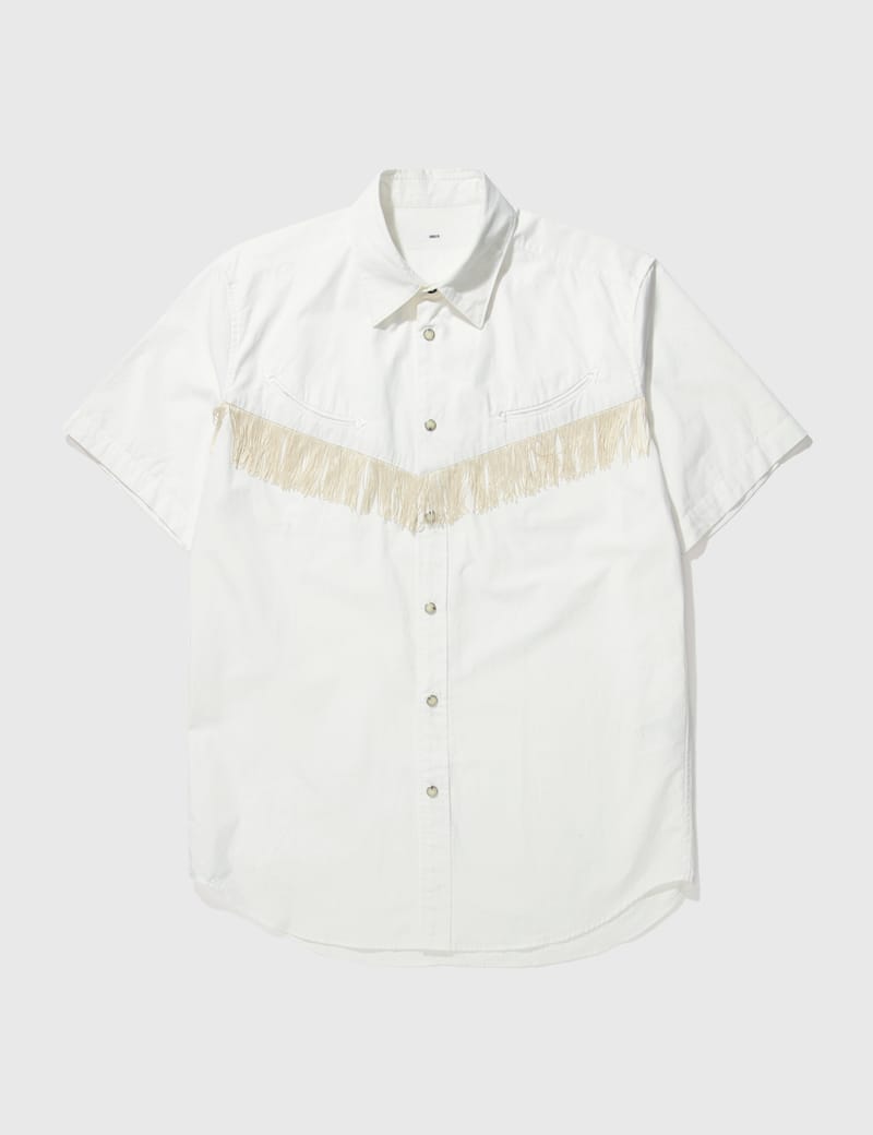 Toga Pulla - Toga Fringe Decoration Western Short Sleeve Shirt