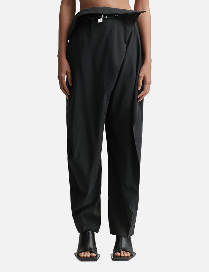 JW Anderson PADLOCK STRAP FOLDOVER PANTS HBX Globally Curated