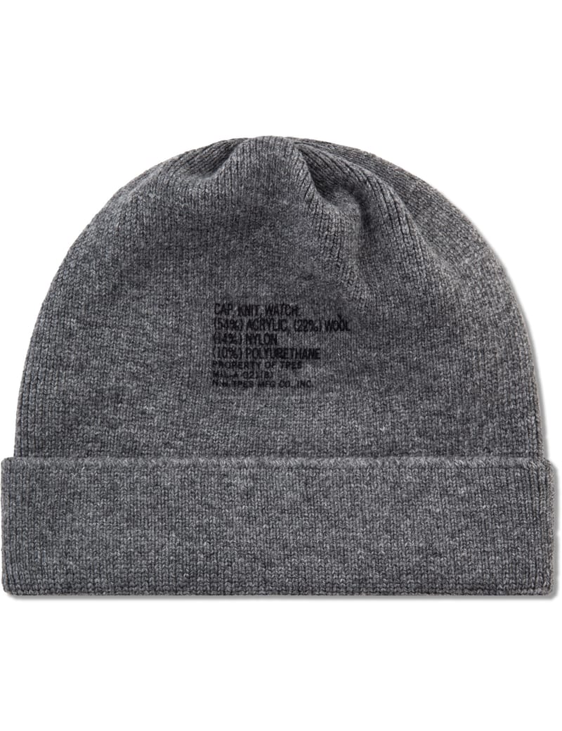 N.Hoolywood - Grey N Hoolywood Logo Beanie | HBX - HYPEBEAST 為您