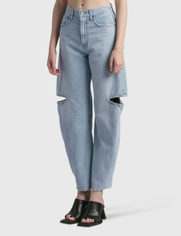AGOLDE Broken Waistband Super High Waist Loose Organic Cotton Jeans in Sideline Size 27