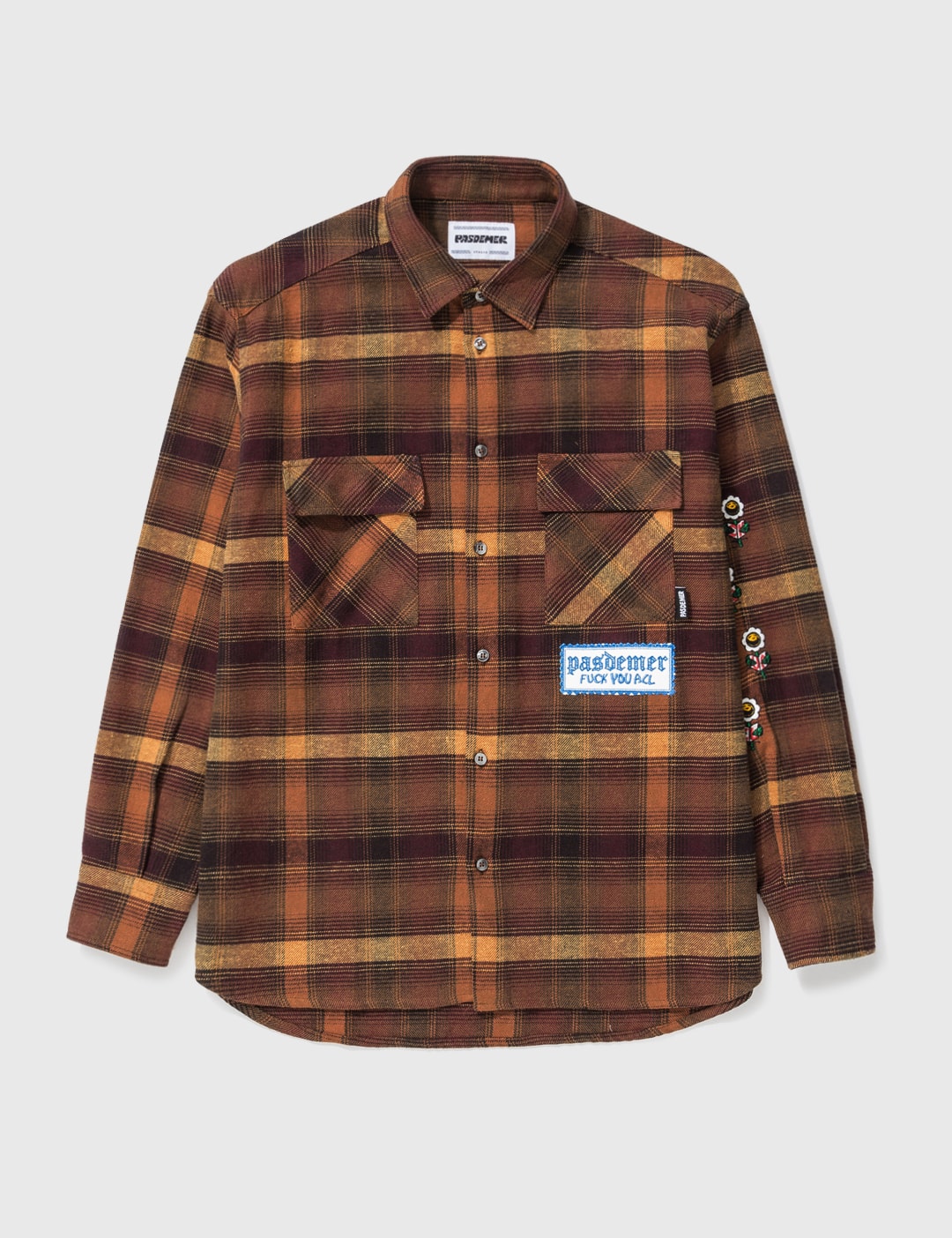 PAS DE MER - Fuck You All Flannel Shirt | HBX - Globally Curated ...