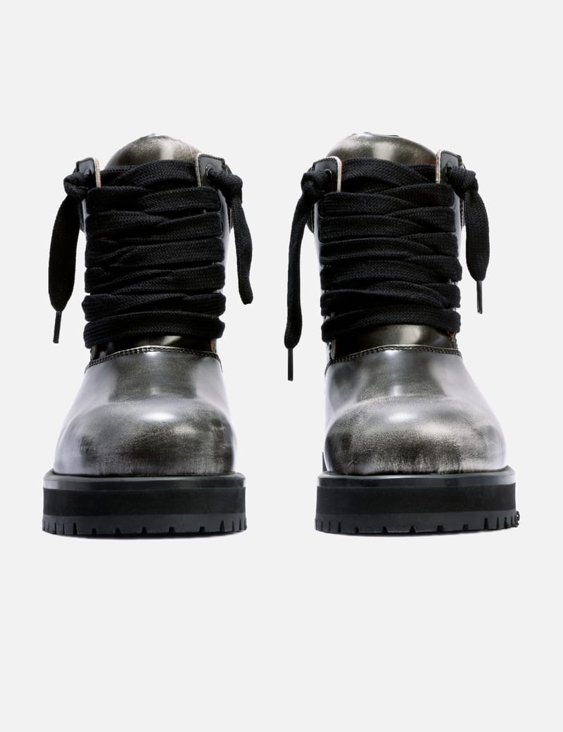 PDF Strada G Brushed Boots - 牛革ダメージ加工のパッド入りレース