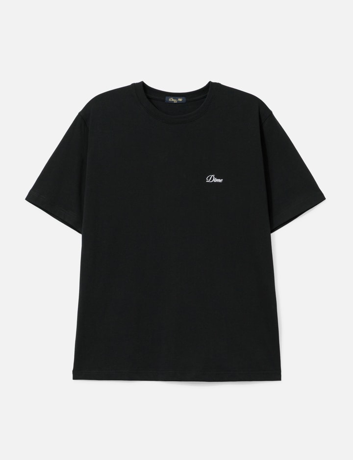 Dime Cursive Small Logo T-Shirt - Classic black cotton tee with ...
