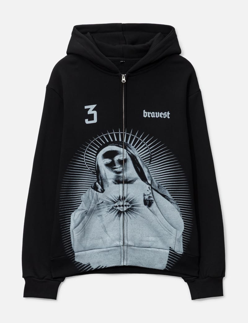国内送 Bravest Studios☆Black Mary Zip Up Hoodie フーディー 国内送 Bravest Studios☆Black Mary Zip Up Hoodie フーディー