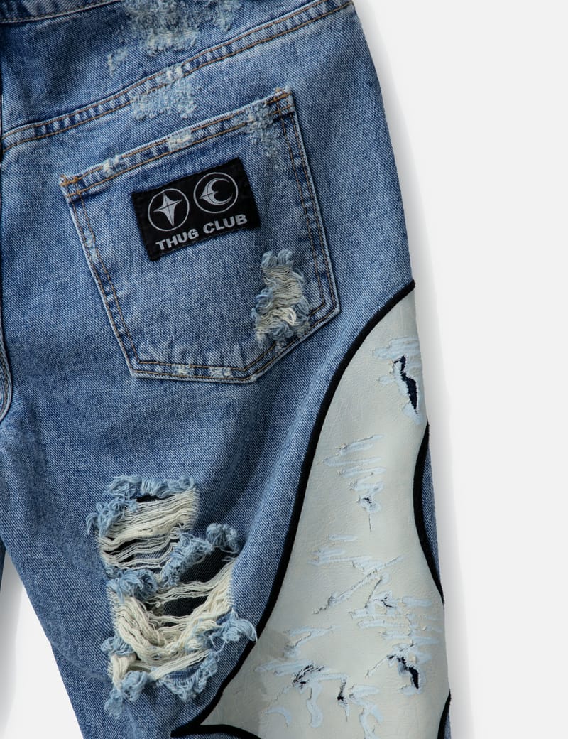 THUG CLUB - Moon Star Distressed Denim Jeans | HBX