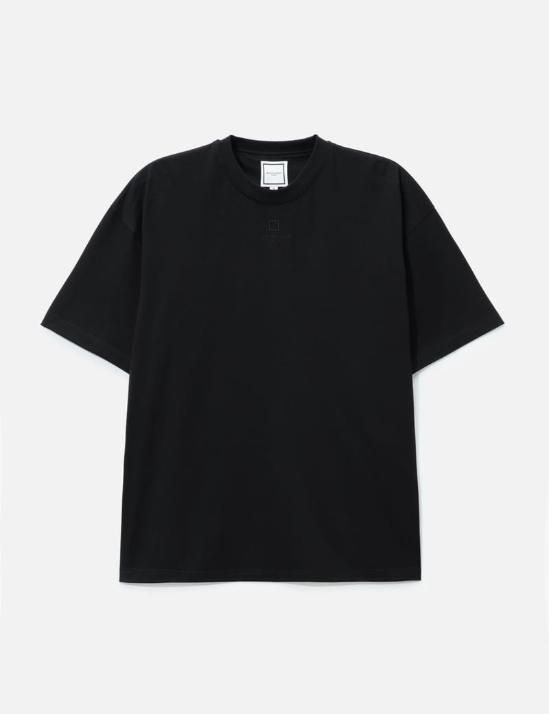 Wooyoungmi Tuft Embroidered Back Logo T-Shirt - Navy cotton