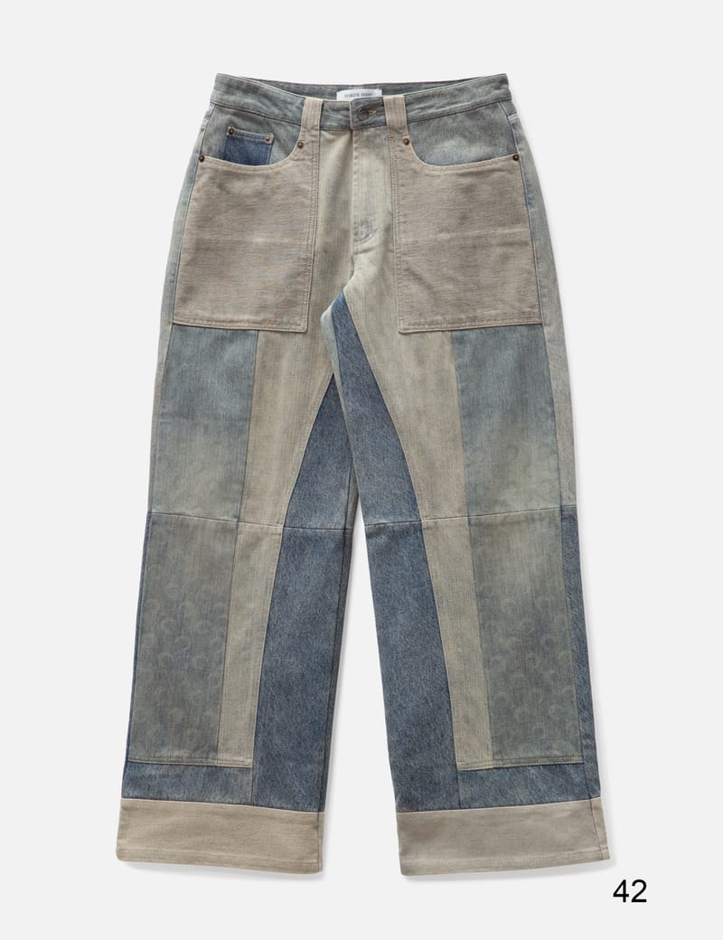 Marine Serre - Regenerated Denim Wide Leg Pants | HBX