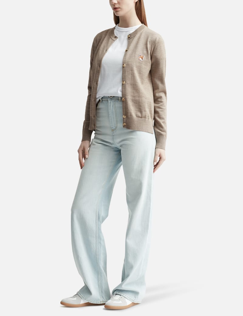Maison Kitsuné - Fox Head Patch Adjusted R-Neck Cardigan | HBX