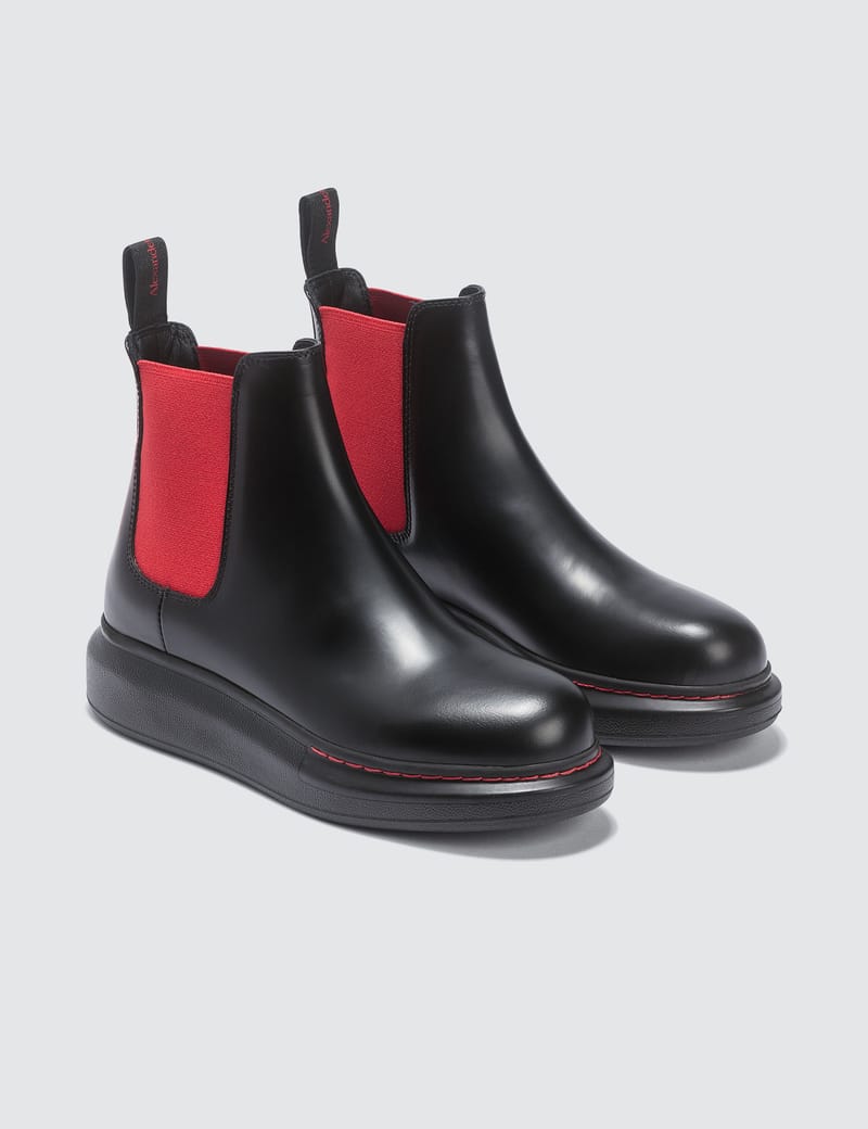Alexander McQueen Hybrid Chelsea Bootsブーツ ALEXANDER MCQUEEN Black Suede Hybrid Chelsea Boots Rubber