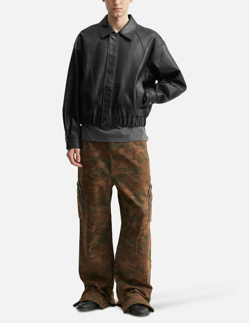 DEINET YEONJUN GGUM X DEINET Fringe Jacket - 型押しフェイクレザー