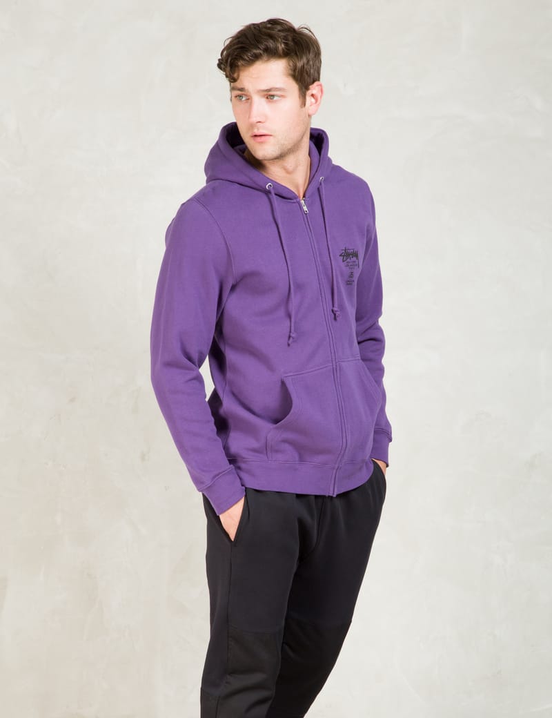 Stüssy - Purple World Tour Zip Hoodie | HBX