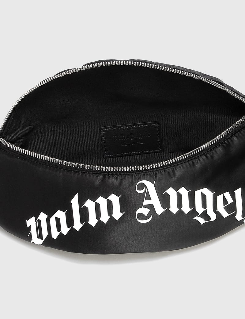 Palm Angels ボディバッグ Palm Angels Logo-Print Leather Crossbody Bag Black Men's - US