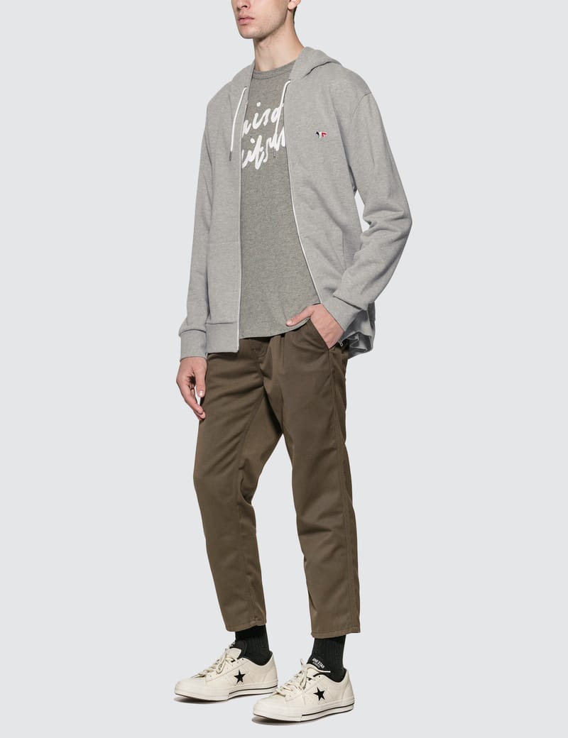 Maison Kitsuné - Tricolor Fox Patch Zip Hoodie | HBX