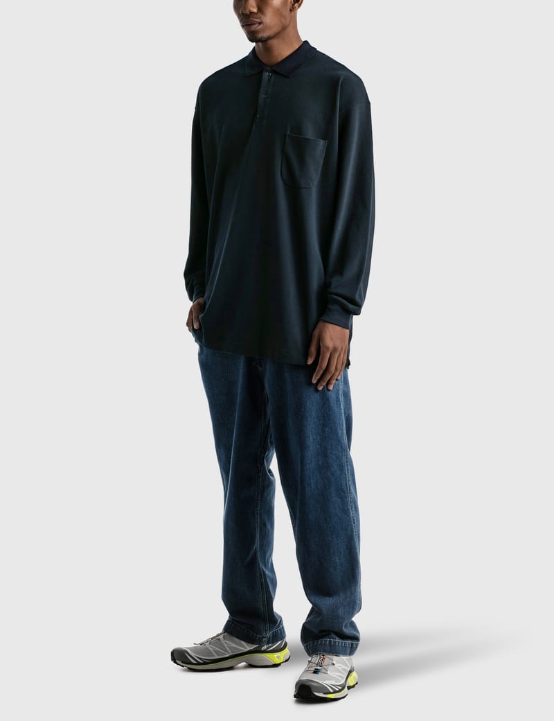 Nanamica - Long Sleeve Polo Shirt | HBX - HYPEBEAST 為您搜羅全球