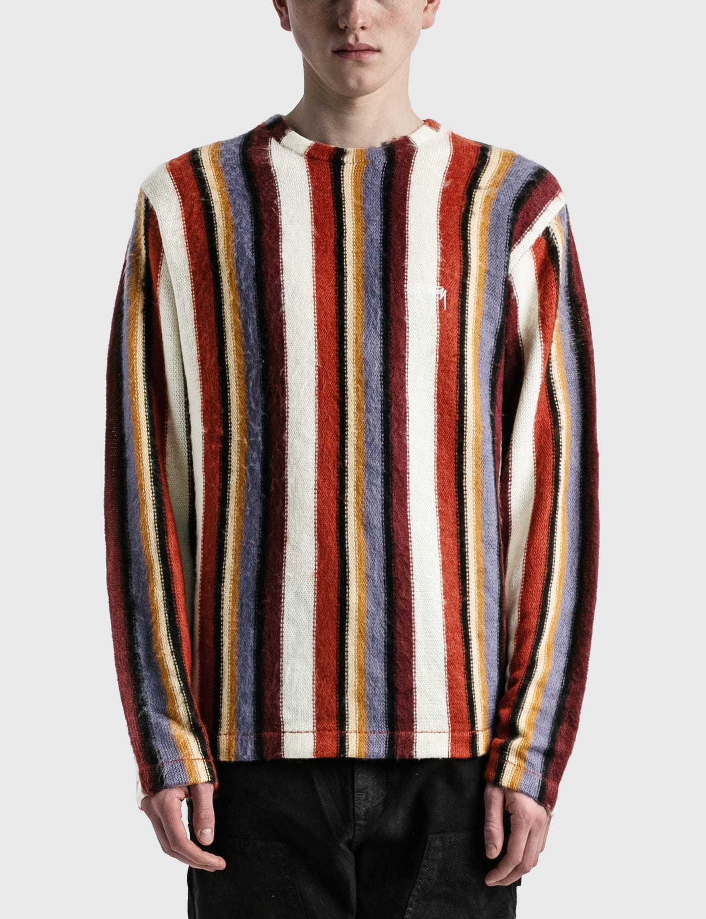 Stüssy - Vertical Striped Knit Crew | HBX - Globally Curated 