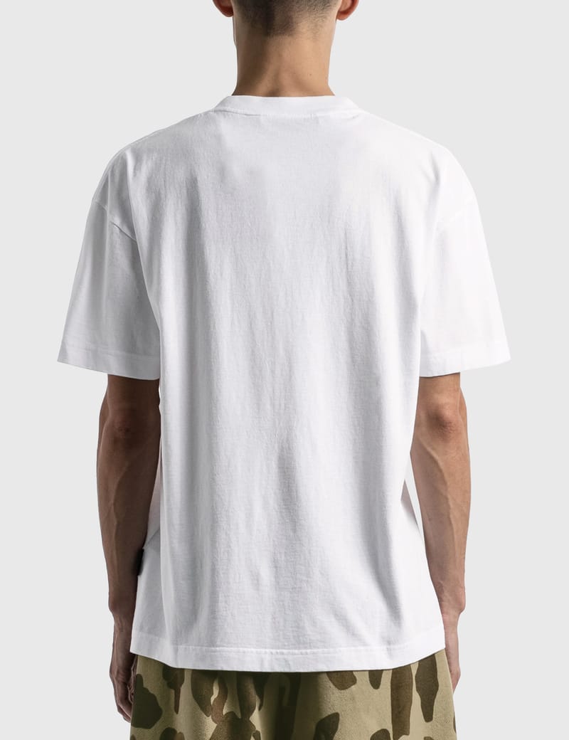 【関税込み】Palm Angels ホワイト スリムフィット Tシャツ Palm Angels Logo Print T-Shirt - White - Men