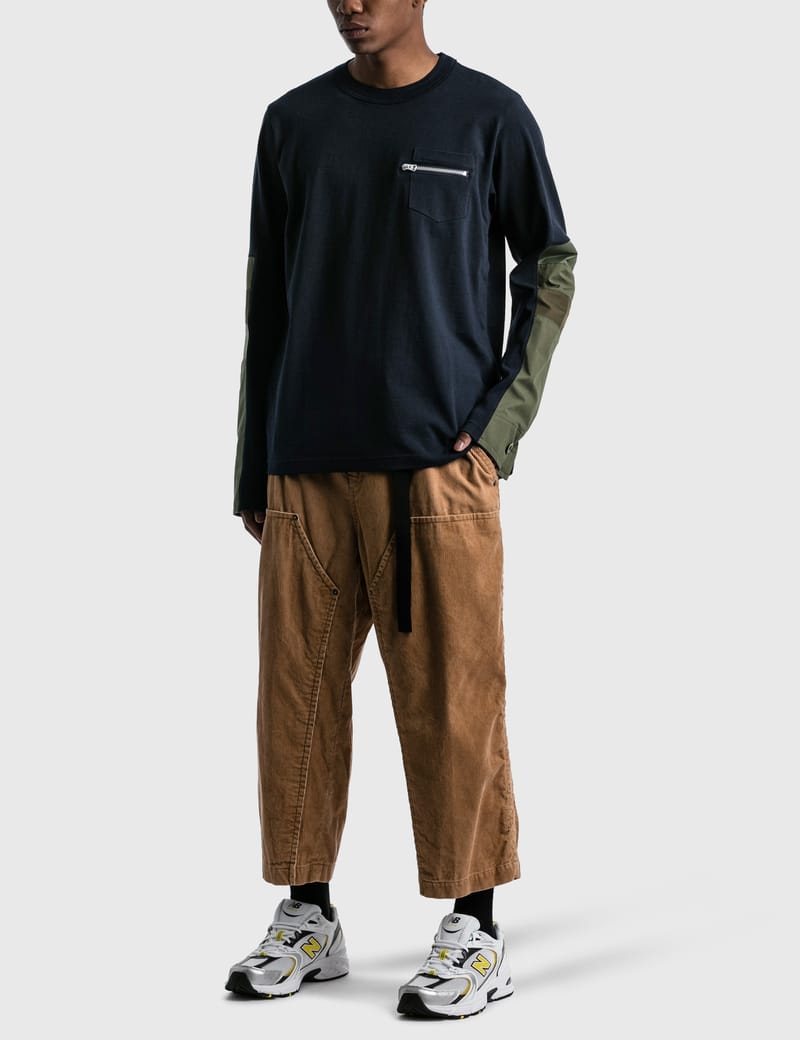 新品　sacai Long Sleeve T-Shirt size.5 sacai: Men's Panelled Long Sleeve T-Shirt (Black) | DSML E-SHOP