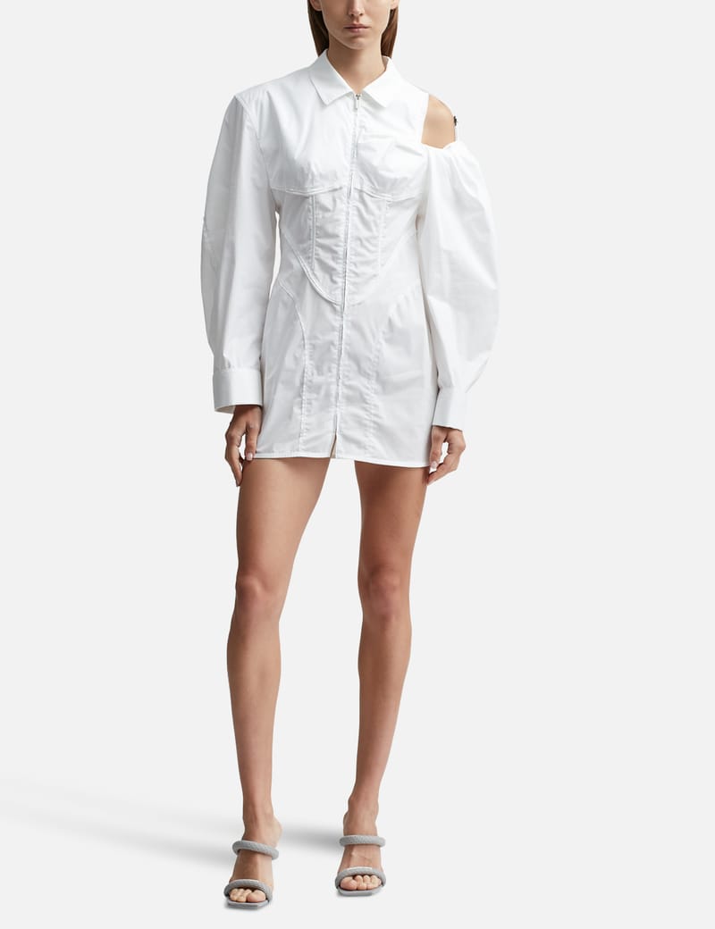 Jacquemus white shirt fashion dress