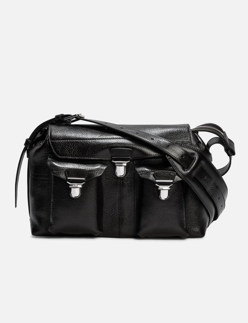 Lemaire Medium Gear Bag - Glossy leather crossbody with versatile