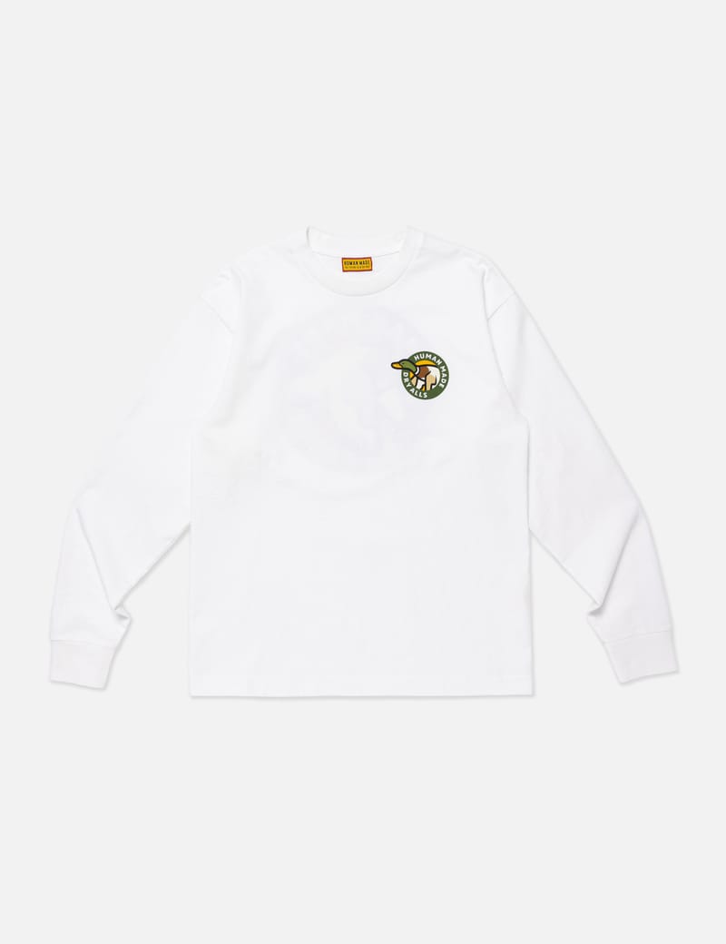 HUMAN MADE HENLEY NECK L/S T-SHIRT 白　ロンＴ Human Made - Henley Neck Long Sleeve T-shirt | HBX