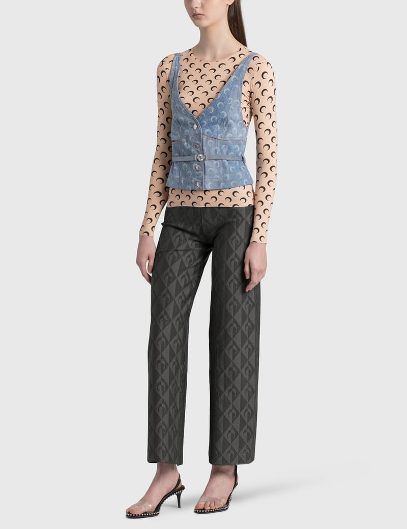 MARINE SERRE セカンドスキン　トップス マリーン セル MARINE SERRE MOON トップス セカンドスキン