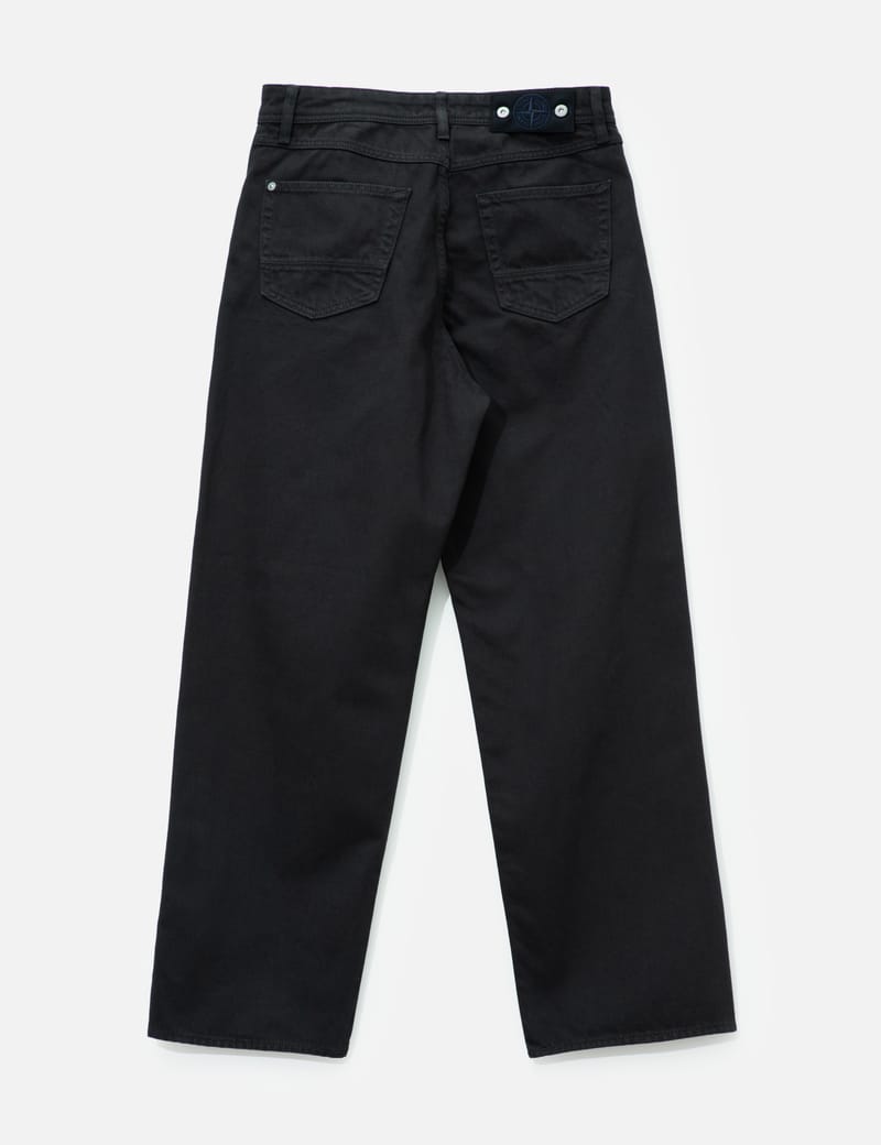 Stone Island Light Bull Denim TC Loose Jeans - Black straight-leg