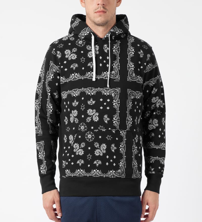 Undefeated - Black Bandana Pullover Hoodie | HBX - Globally