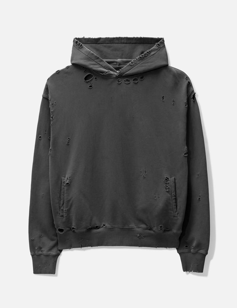 C2H4 - AGITATOR DISTRESSED HOODIE | HBX - Globally Curated Fashion